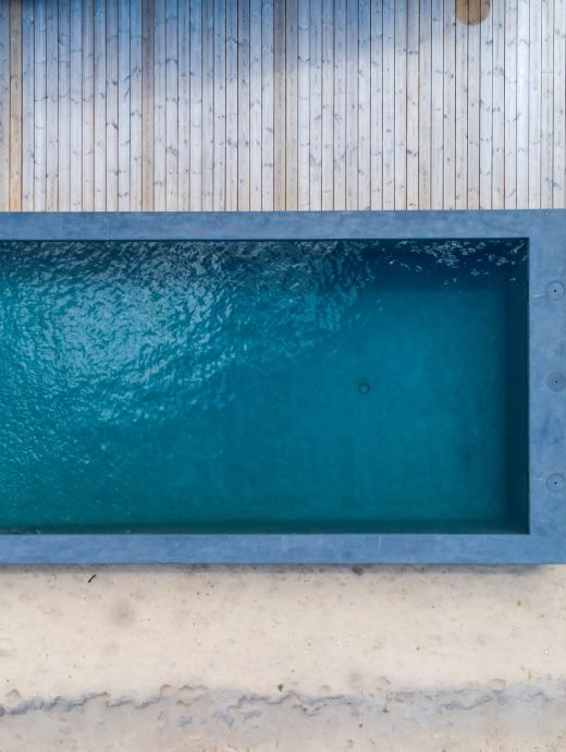 Modern house with garden swimming pool and wooden deck Modern house with garden swimming pool and wooden deck